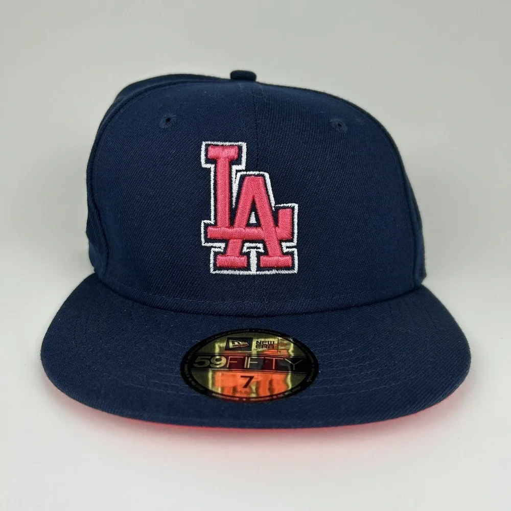 New Era 59FIFTY Dodgers 40th Patch Fitted Hat Sz 7 Lava UV Undervisor Blue NWOT